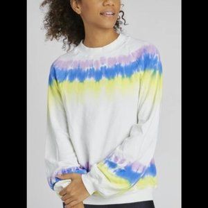 Electric & Rose Tie Dye Balloon Sleeve Sweatshirt - Size S